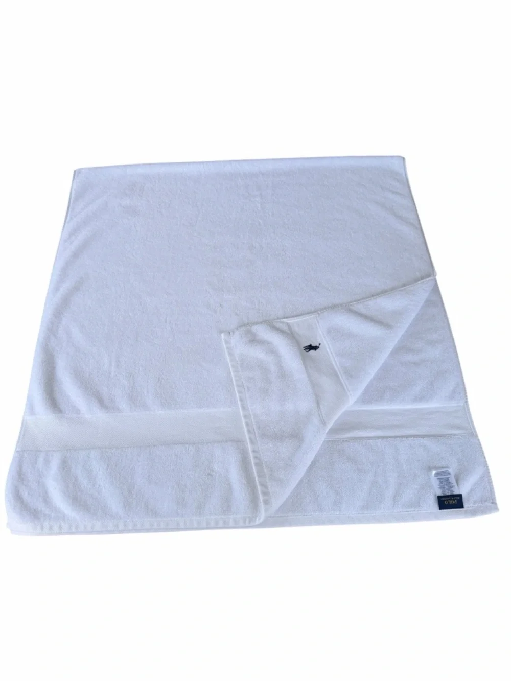 Polo Ralph Lauren 4-Piece Pony Bath Towel Set Bright White 100% Cotton Soft GUC